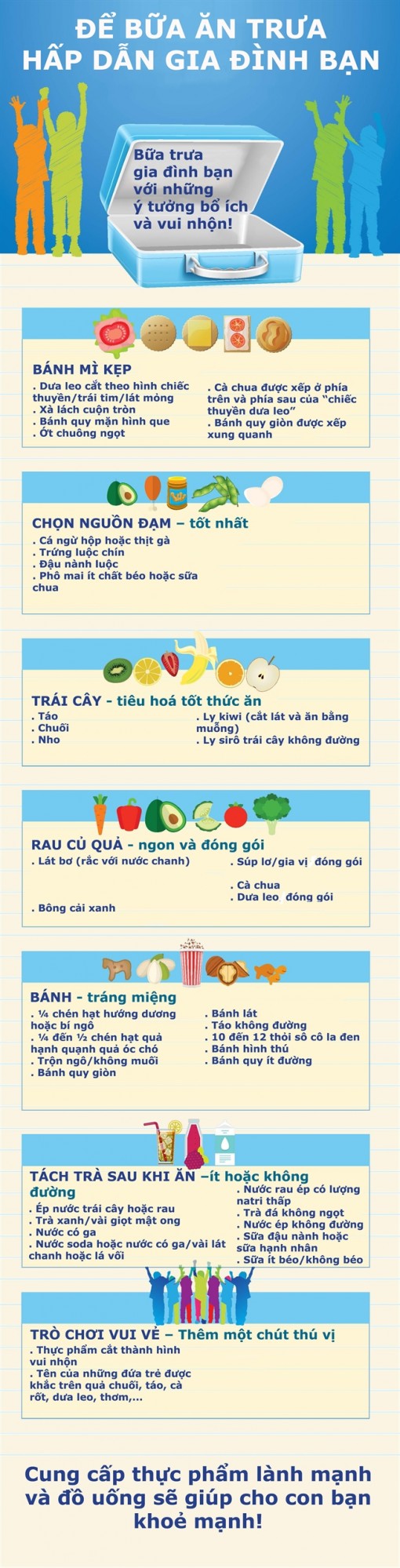 Thực đơn bữa trưa vui vẻ và ngon miệng cho gia đình bạn