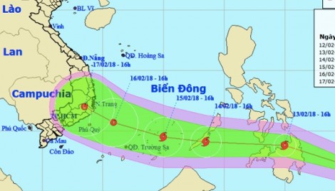 Bão Sanba khả năng sẽ đi vào Biển Đông ngày 30 tết