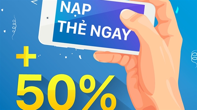 3 nha mang dong loat khuyen mai 50% the nap lan cuoi