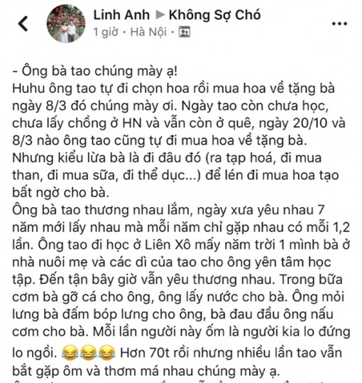 Bà gỡ xương ông rót nước, chuyện tình ông bà tôi ấm sực diễn đàn giới trẻ ngày 8/3