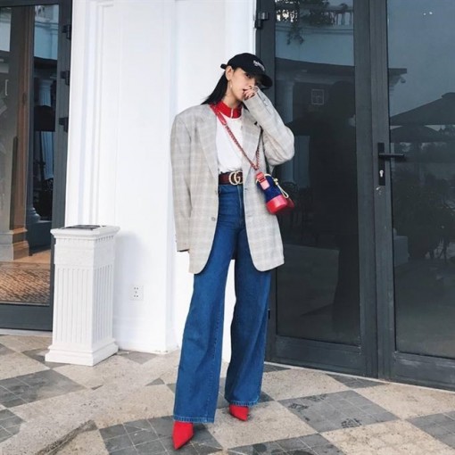 Blazer kẻ ca rô 'chiếm sóng' street style sao Việt
