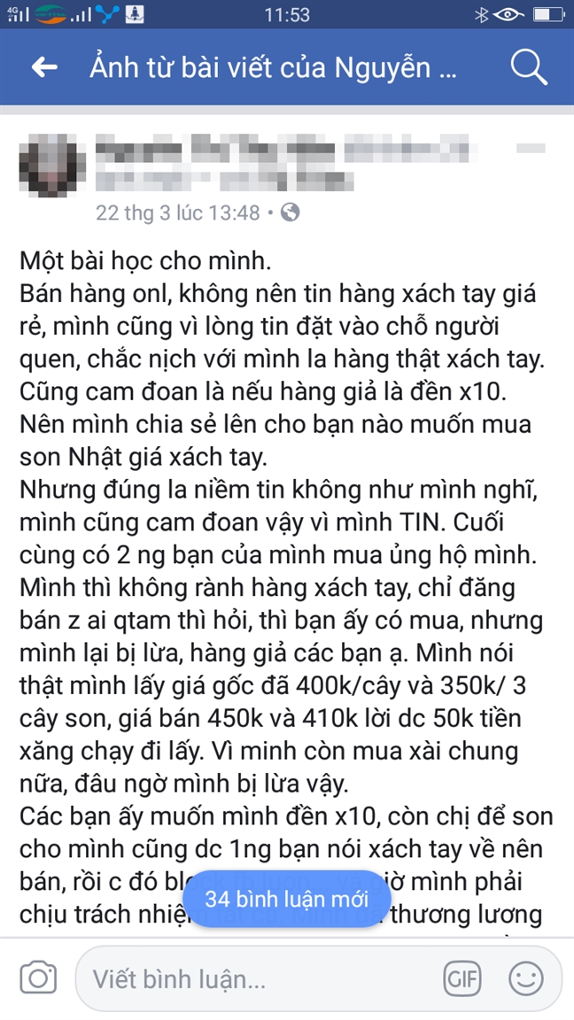 Mua nham son 'fake', mat tien mat ca tinh ban