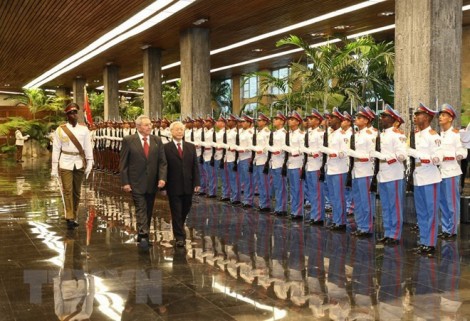Chủ tịch Cuba Raul Castro Ruz hội đàm với Tổng bí thư Nguyễn Phú Trọng