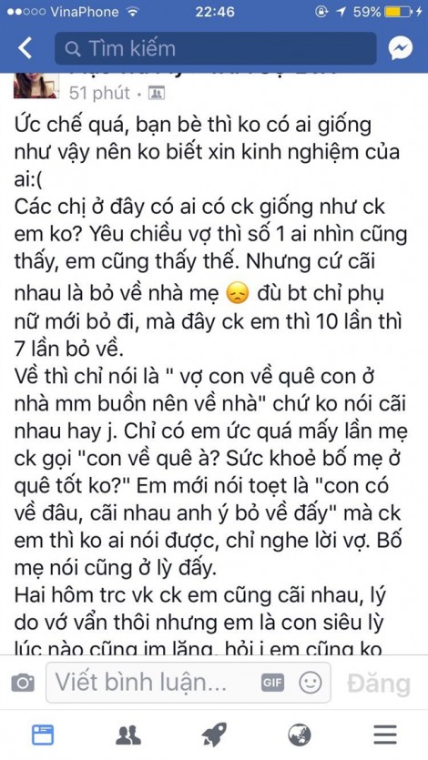 Cứ giận vợ, chồng lại bỏ về nhà mẹ đẻ