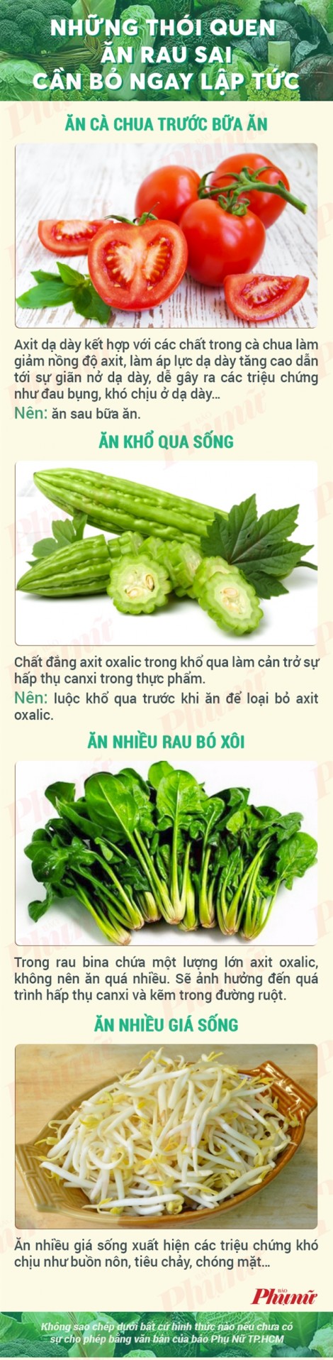 Những thói quen ăn rau sai cần bỏ ngay lập tức