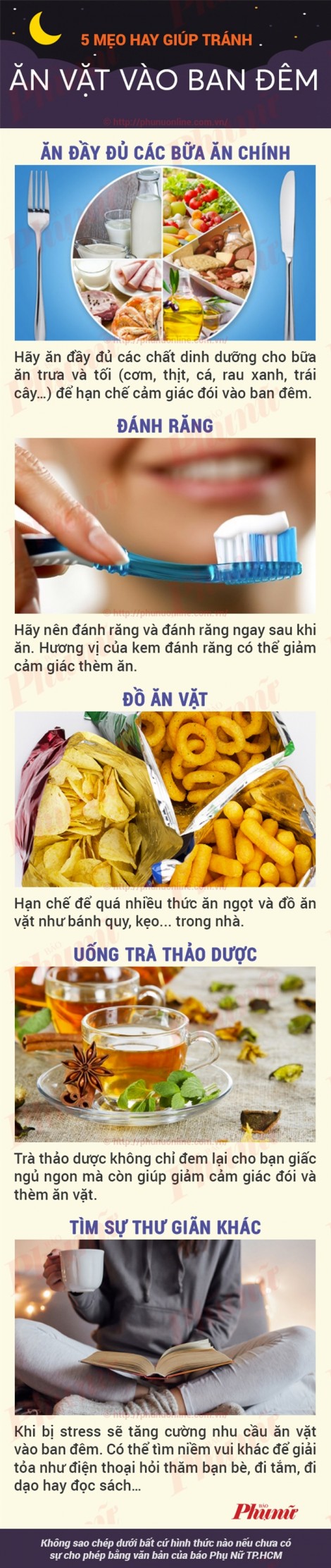 5 cách tránh ăn vặt ban đêm