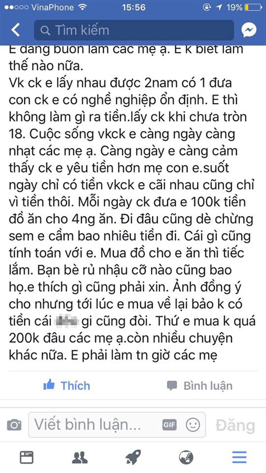 Moi ngay chong phat 100 ngan di cho, hanh phuc duoc khong?