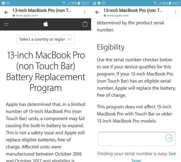 MacBook Pro 13 inch se duoc Apple thay pin mien phi
