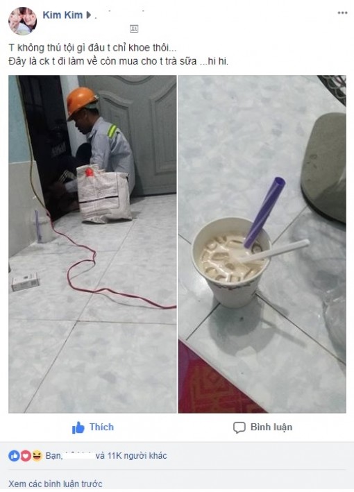 Chồng công nhân đi làm về mệt nhưng đêm nào cũng mua trà sữa cho vợ