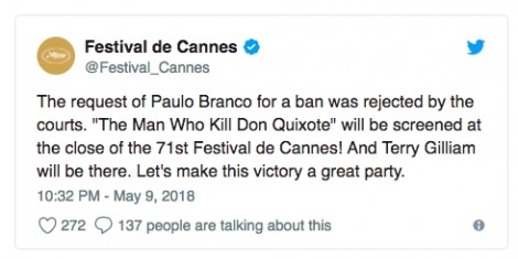 Bộ phim 'dính lời nguyền' được chọn chiếu kết thúc Cannes 2018: 20 năm trầy trật