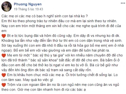 Mẹ bỉm sữa Hà Nội kể chuyện 'bất đắc dĩ' tự sinh con tại nhà