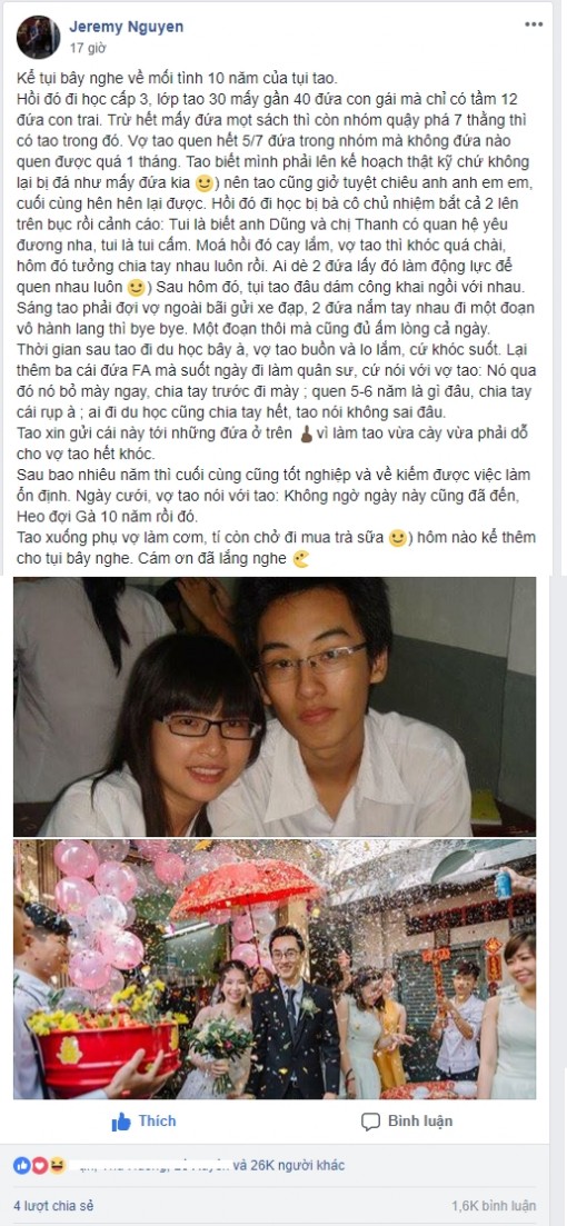 Mối tình 10 năm từ hồi cấp 3, vượt qua thử thách yêu xa và có cái kết mộng mơ khiến cư dân mạng 'bão like'