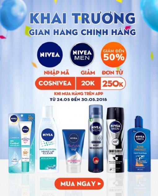 Nivea chính hãng với khuyến mãi lên đến 50%