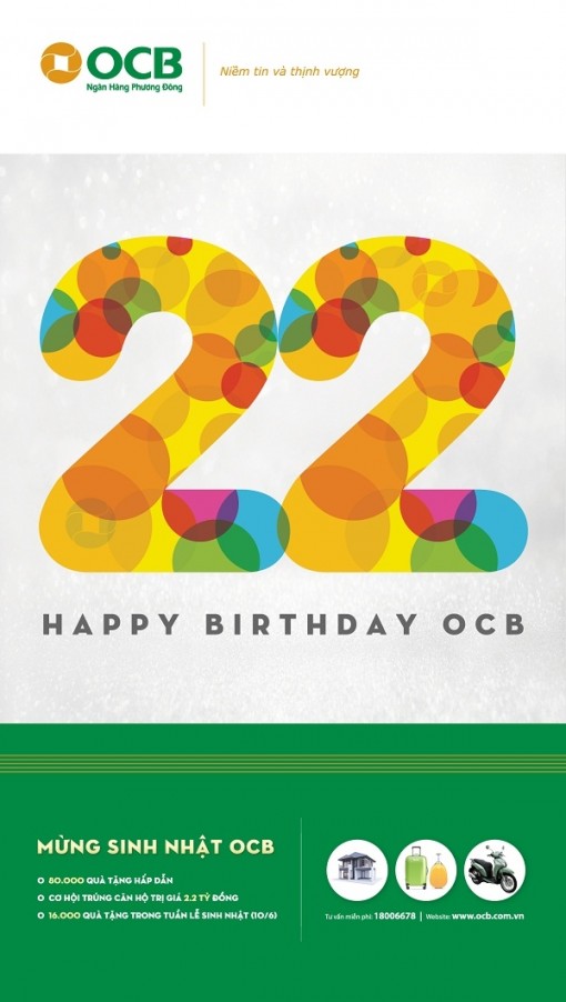 Ngân hàng Phương Đông tri ân khách hàng 80.000 quà tặng nhân dịp kỷ niệm 22 năm thành lập