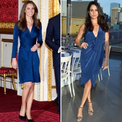 Gu thời trang đồng điệu kỳ lạ của Kate Middleton và Meghan Markle