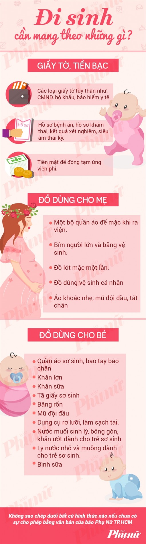 Kinh nghiệm chuẩn bị đồ đi sinh, mẹ bầu nên biết