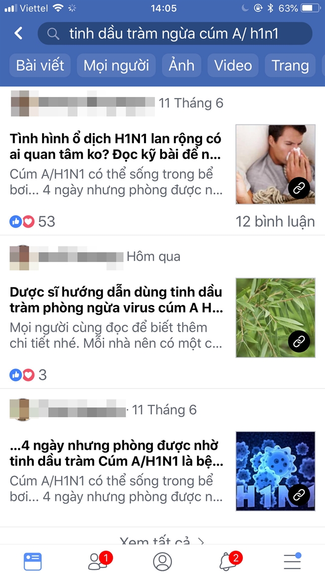 No ro san pham quang cao ngua cum A/H1N1