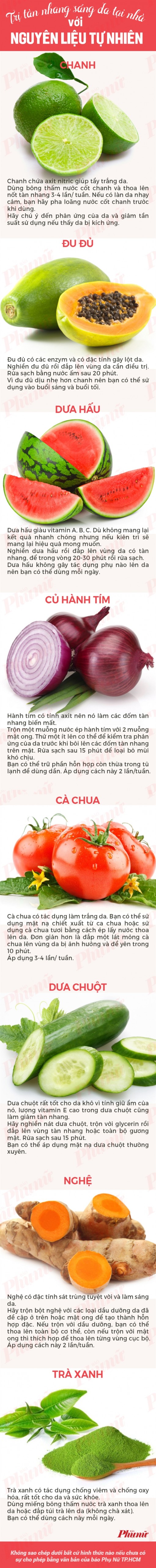 Trị tàn nhang, sáng da tại nhà với các nguyên liệu tự nhiên