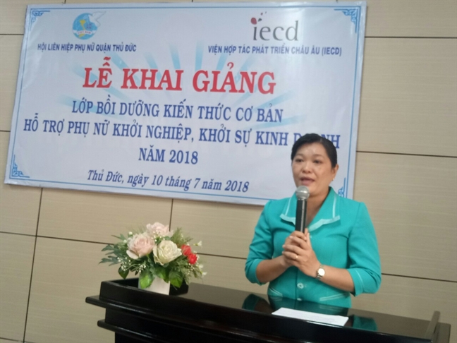 Quan Thu Duc: Khai giang lop boi duong kien thuc khoi nghiep cho phu nu