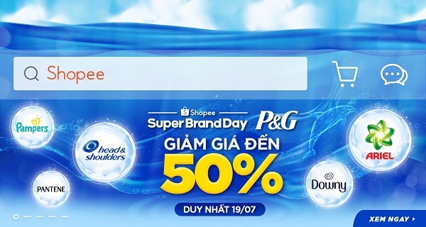 Co hoi mua san pham P&G giam gia den 50% tren Shopee