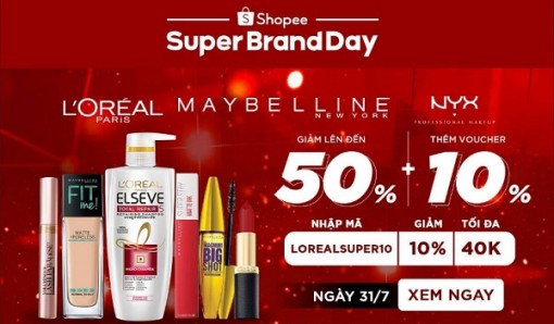 Giảm giá đến 50% các sản phẩm của L’Oreal trên Shopee