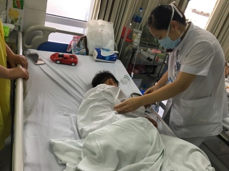 Bé trai 7 tuổi ở Hà Nội bị chó nhà cắn rớt môi