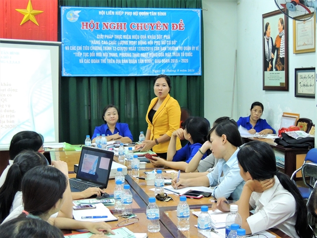 Quan Tan Binh: Ban giai phap nang cao chat luong hoat dong Hoi Phu nu co so