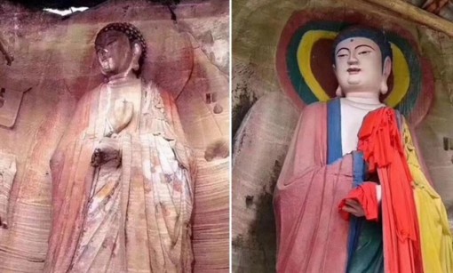 Thảm họa phục chế tượng Phật ngàn năm tuổi ở Trung Quốc