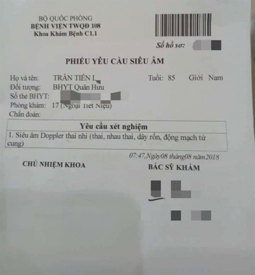 Cụ ông 85 tuổi được yêu cầu siêu âm… thai