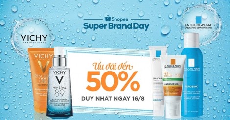 L’Oreal dành tặng ưu đãi 50% cho khách hàng mua sản phẩm thuộc hai thương hiệu: La Roche-Posay và Vichy trên Shopee