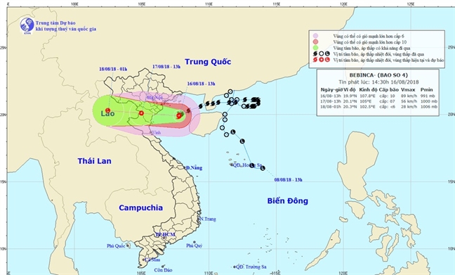 Bao so 4 giat cap 11 sap do bo tu Quang Ninh den Nghe An