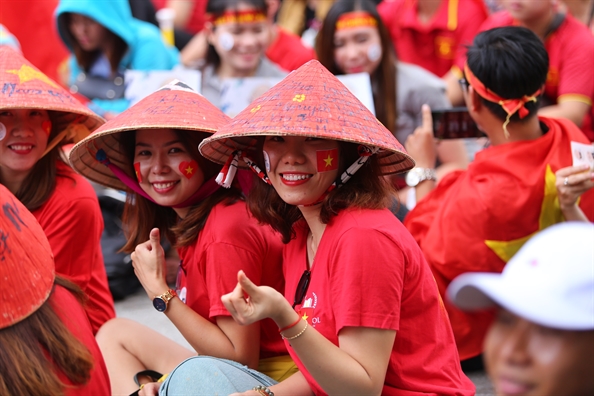 Hang nghin co dong vien doi mua o trung tam Sai Gon co vu Olympic Viet Nam