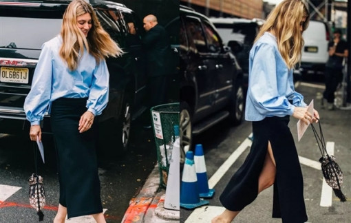 Cách biến hóa sơ mi xanh giản dị trở nên vô cùng cá tính