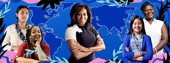Cuu De nhat phu nhan Michelle Obama no luc vi tre em gai toan cau