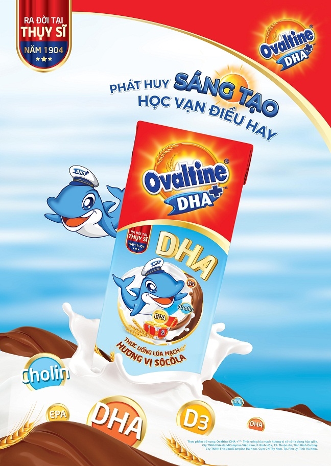 Ovaltine lan dau tien ra mat san pham ca cao lua mach co chua DHA