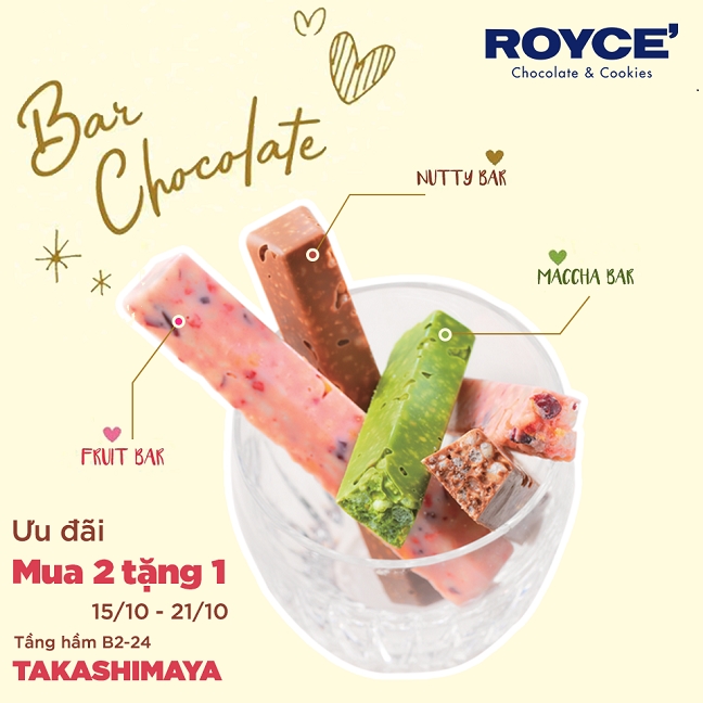 San khuyen mai ‘khung’ mua 2 tang 1 tu  thuong hieu Nhat Royce’ Chocolate