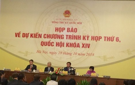 Kỳ họp thứ 6 Quốc hội khóa XIV sẽ lấy phiếu tín nhiệm trước khi chất vấn