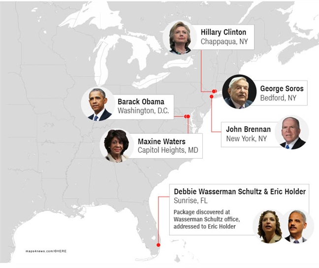 Vi sao cuu Tong thong Obama, nha Clinton va cac nhan vat com can bi bom thu?