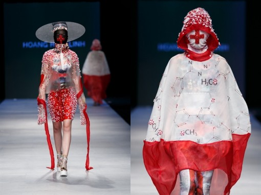 Người mẫu trùm kín mặt catwalk tại tuần lễ thời trang