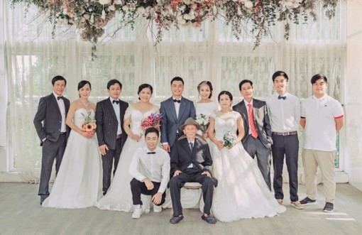 Bộ ảnh cưới độc đáo 'nhất Vịnh Bắc Bộ', đôi bên nội ngoại đều hóa cô dâu chú rể