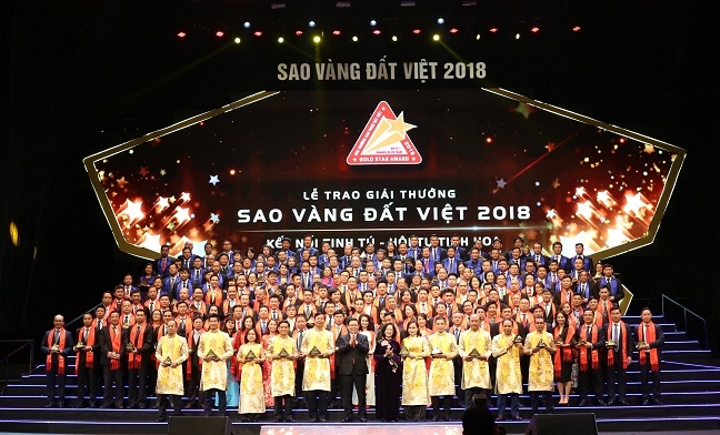 Cac doanh nghiep dat giai thuong Sao Vang Dat Viet 2018