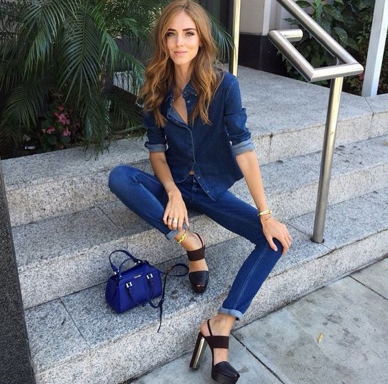 Mix do jeans linh hoat nhu blogger thoi trang Chiara Ferragni