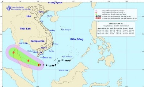 Bão số 1 giật cấp 11, tiến gần đất liền các tỉnh Nam bộ