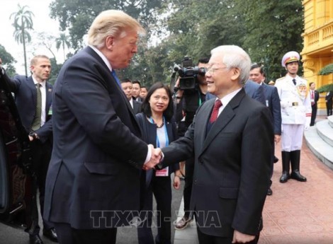 Tổng Bí thư, Chủ tịch nước Nguyễn Phú Trọng tiếp Tổng thống Mỹ Donald Trump