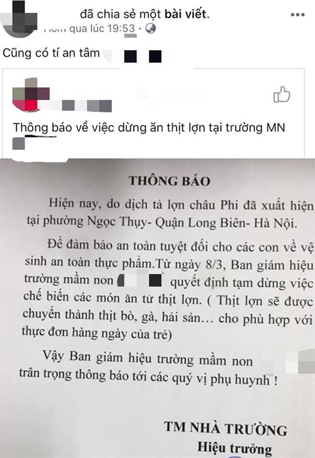 Hang loat truong mam non 'tay chay' thit lon khoi thuc don