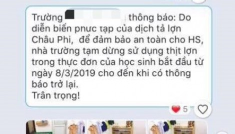 Hàng loạt trường mầm non 'tẩy chay' thịt lợn khỏi thực đơn