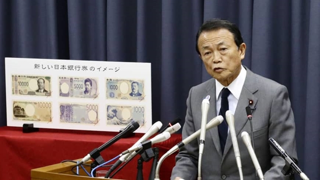 Nhat Ban se thay doi thiet ke tien giay 10.000 Yen, 5.000 Yen va 1.000 Yen