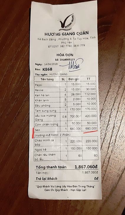 Phu Yen: Kiem tra quan 'chem' du khach 680.000 dong/dia so diep