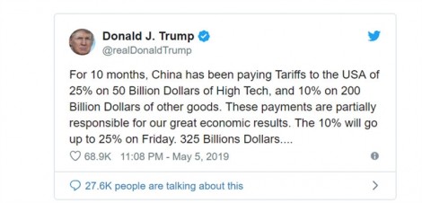 Tổng thống Trump tuyên bố ‘rắn’ tăng thuế 200 tỷ USD hàng Trung Quốc