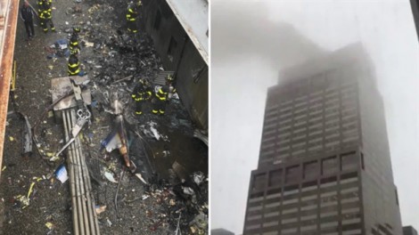 Máy bay rơi khi hạ cánh xuống một tòa nhà New York, phi công thiệt mạng